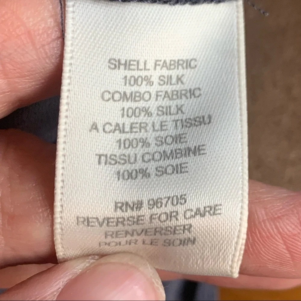 REBECCA TAYLOR 100% Silk Jacquard Blue Loose Fit Tank Size 8 - Picture 14 of 16